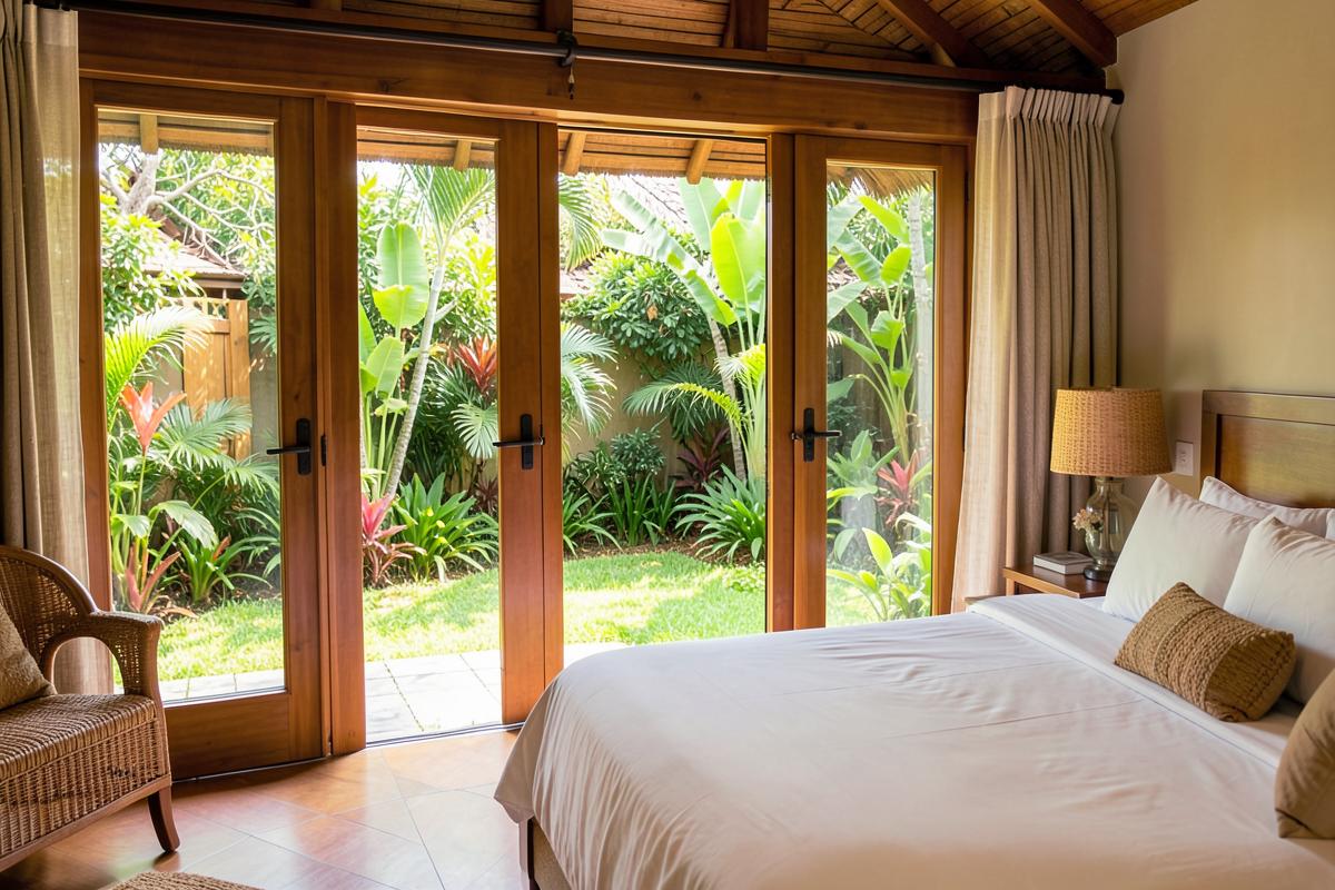 Garden Room with doors opening onto lush planting